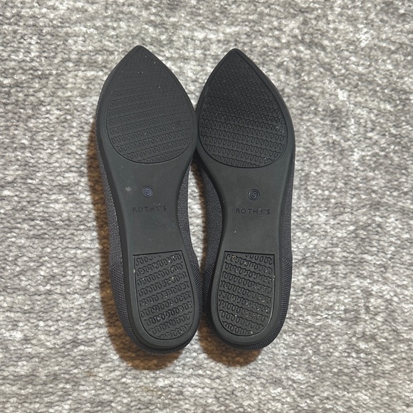 EEUC Rothy's The Point II Black pointed toe flats size 10W - Picture 5 of 7